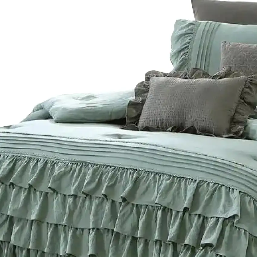 Tyler 8 Piece Ruffled King Size Comforter Set, The Urban Port Photo 3