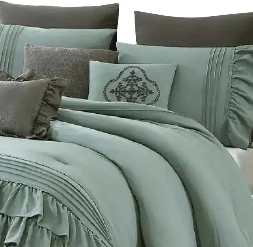 Tyler 8 Piece Ruffled King Size Comforter Set, The Urban Port Photo 2