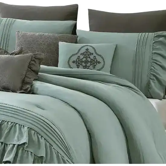 Tyler 8 Piece Ruffled King Size Comforter Set, The Urban Port Photo 2