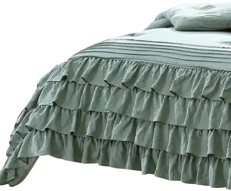 Tyler 8 Piece Ruffled King Size Comforter Set, The Urban Port Photo 4