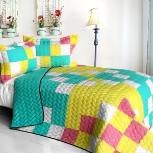 Photo of Unforgettable Start - 3PC Vermicelli - Quilted Patchwork Quilt Set (Full/Queen Size)