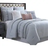 Photo of Valletta 8 Piece King Comforter Set with Embroidery and Pleats The Urban Port