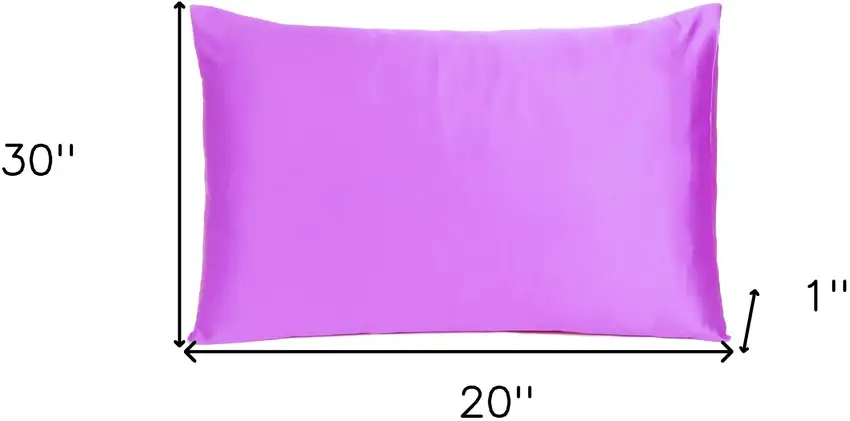 Violet Dreamy Set Of 2 Silky Satin Queen Pillowcases Photo 8