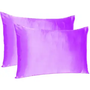 Photo of Violet Dreamy Set Of 2 Silky Satin Standard Pillowcases