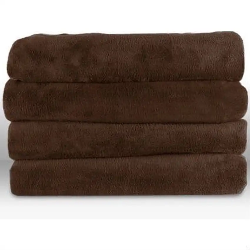 Walnut Brown Cuddle Microplush Heated Electric Warming Throw Blanket Photo 2