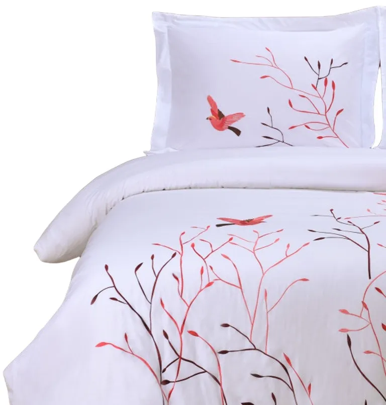 White And Red Queen Cotton Washable Duvet Cover Set With Two Shams Photo 4