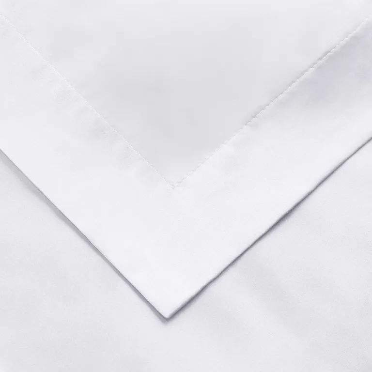 White Cotton Blend 650 Thread Count Washable Duvet Cover Set Photo 3