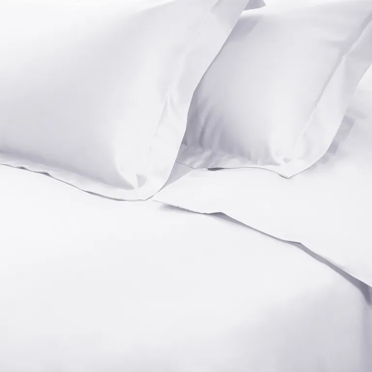 White Cotton Blend 650 Thread Count Washable Duvet Cover Set Photo 2