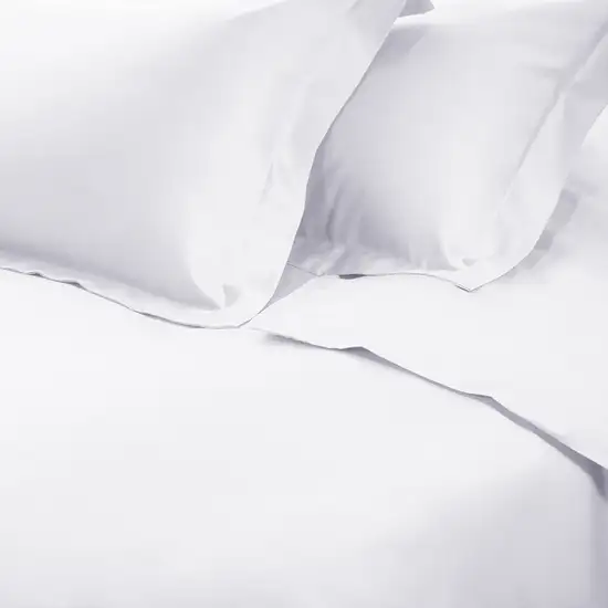 White  Cotton Blend 650 Thread Count Washable Duvet Cover Set Photo 2