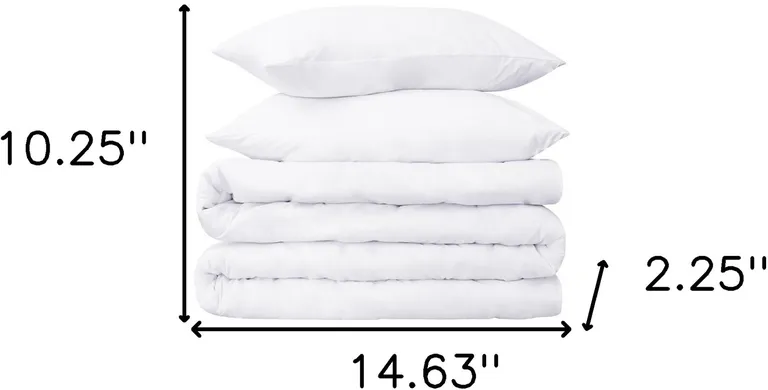 White Cotton Blend 650 Thread Count Washable Duvet Cover Set Photo 5