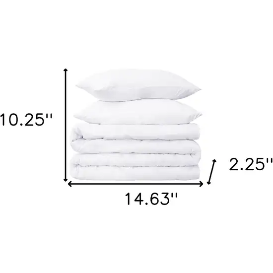 White  Cotton Blend 650 Thread Count Washable Duvet Cover Set Photo 5