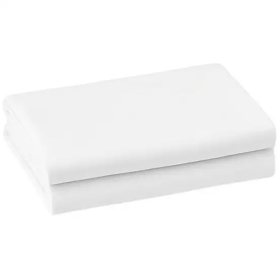 Set of Two White Cotton Queen Pillowcases Photo 2
