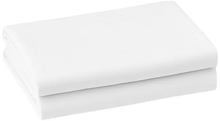 Set of Two White Cotton Queen Pillowcases Photo 2