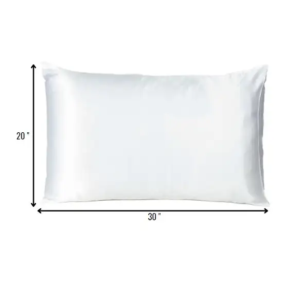 White Dreamy Set Of 2 Silky Satin Queen Pillowcases Photo 8