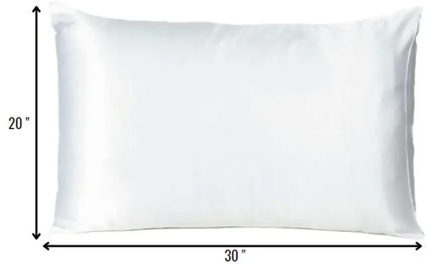 White Dreamy Set Of 2 Silky Satin Queen Pillowcases Photo 8