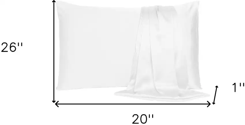 White Dreamy Set Of 2 Silky Satin Standard Pillowcases Photo 8