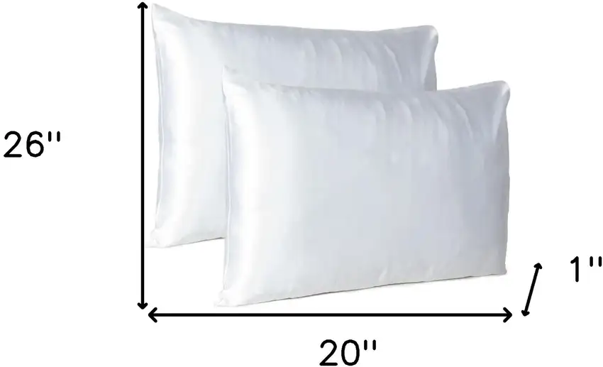 White Dreamy Set Of 2 Silky Satin Standard Pillowcases Photo 8