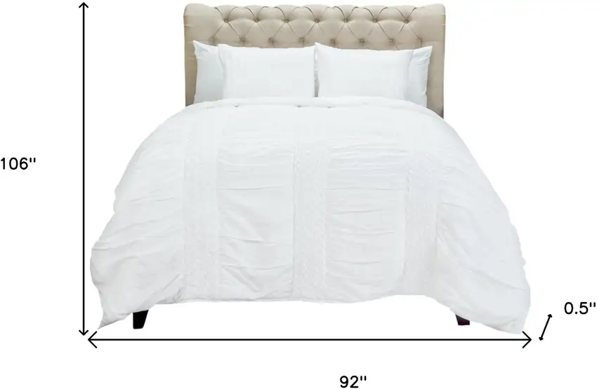 White King 100% Cotton 300 Thread Count Machine Washable Down Alternative Comforter Photo 5