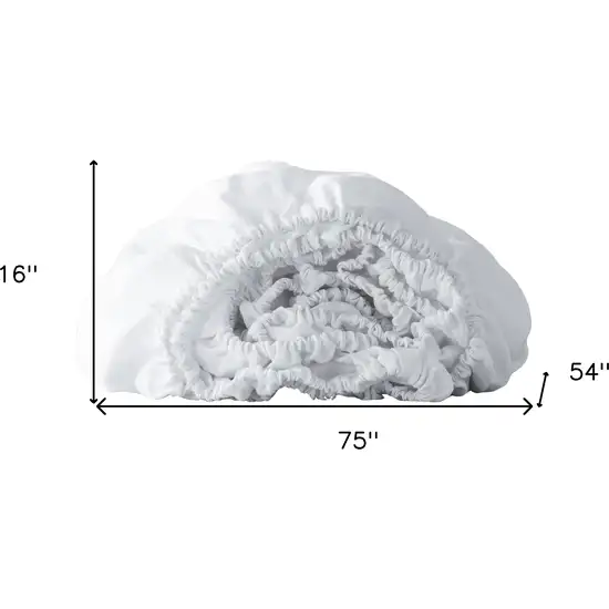 White Linen Full Double Fitted sheet Photo 4