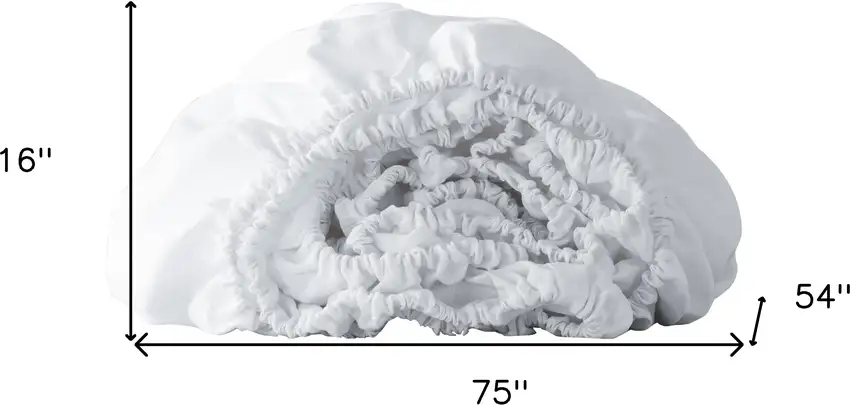 White Linen Full Double Fitted sheet Photo 4