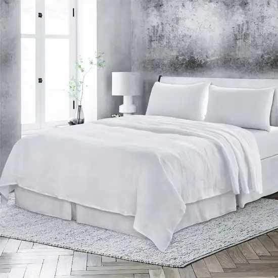 White Linen Full Double Flat Sheet Photo 6