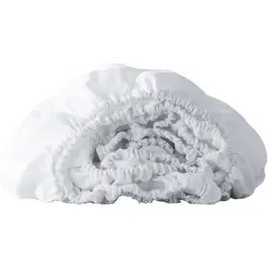 Photo of White Linen Twin Fitted Sheet