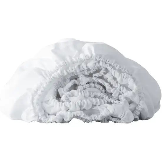 White Linen Twin Fitted Sheet Photo 1