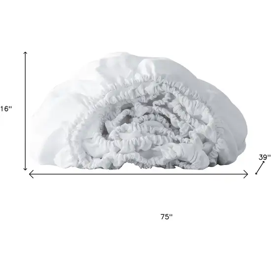 White Linen Twin Fitted Sheet Photo 6