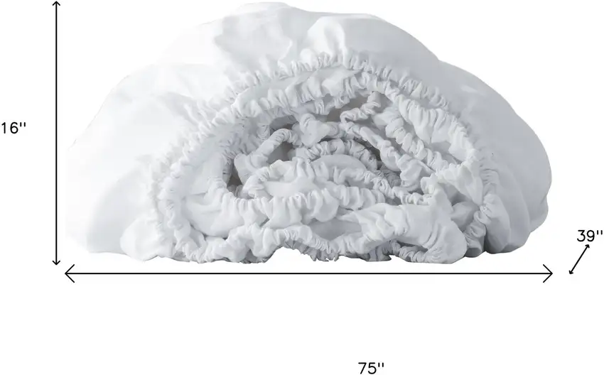 White Linen Twin Fitted Sheet Photo 6