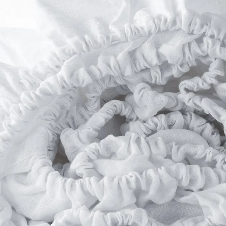 White Linen Twin Fitted Sheet Photo 4