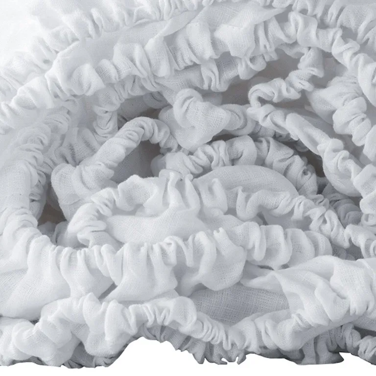 White Linen Twin Fitted Sheet Photo 3