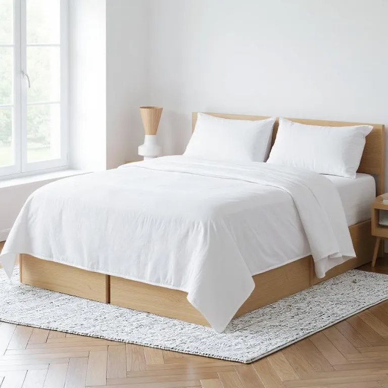White Linen Twin Flat Sheet Photo 2