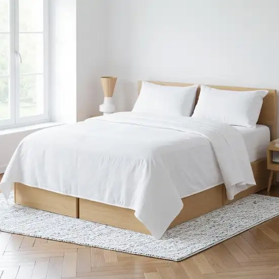 White Linen Twin Flat Sheet Photo 2