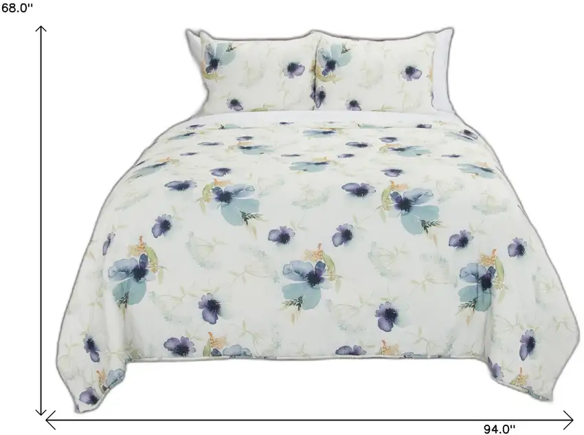 White-Multi Twin Extra Long 100% Cotton 300 Thread Count Machine Washable Down Alternative Comforter Photo 9