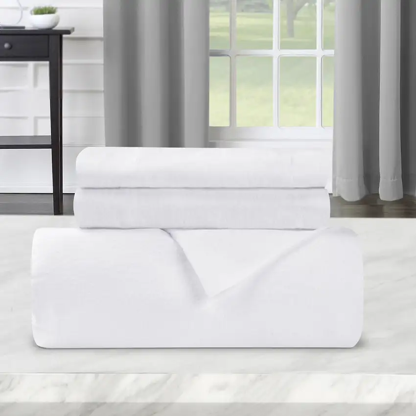White Queen Cotton Blend Thread Count Washable Duvet Cover Set Photo 4