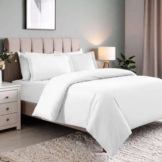 White Queen Cotton Blend Washable Duvet Cover Set Photo 2