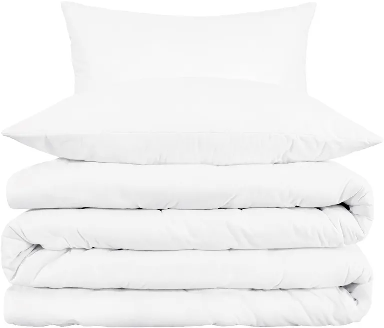 White Queen Cotton Blend Washable Duvet Cover Set Photo 1