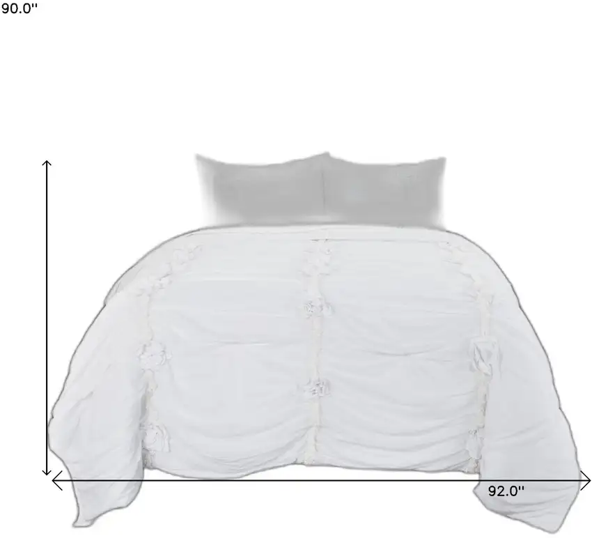 White Queen 100% Cotton 300 Thread Count Machine Washable Down Alternative Comforter Photo 8