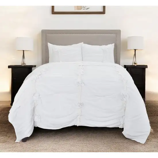 White Queen 100% Cotton 300 Thread Count Machine Washable Down Alternative Comforter Photo 1