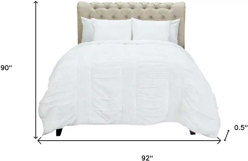White Queen 100% Cotton 300 Thread Count Machine Washable Down Alternative Comforter Photo 5