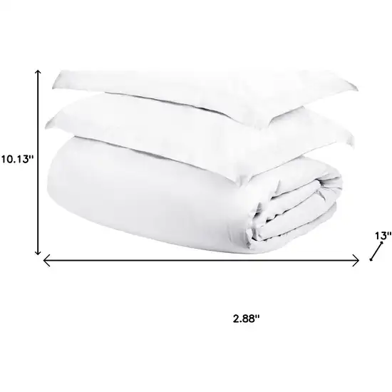 White Queen Cotton Washable Duvet Cover Set With Two Shams Photo 4