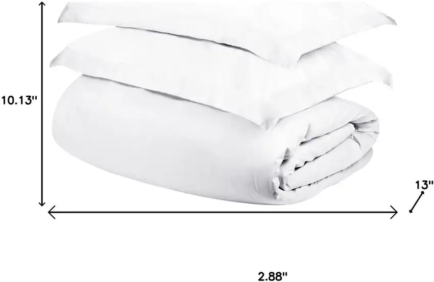 White Queen Cotton Washable Duvet Cover Set With Two Shams Photo 4