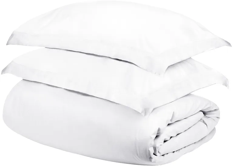 White Queen Cotton Washable Duvet Cover Set With Two Shams Photo 2