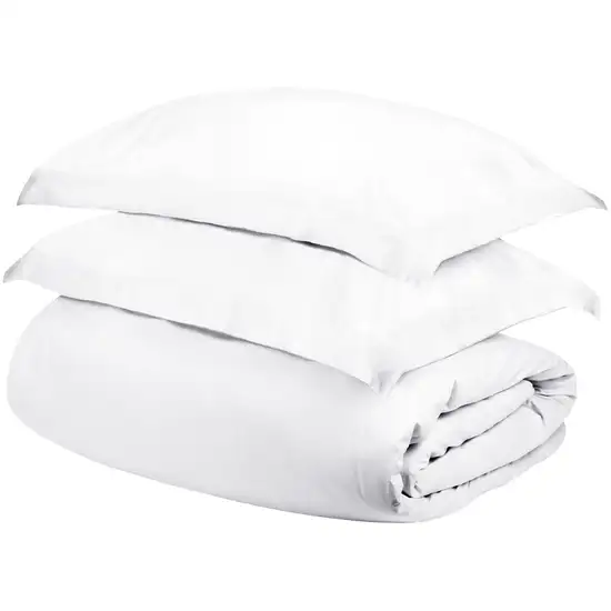 White Queen Cotton Washable Duvet Cover Set With Two Shams Photo 2