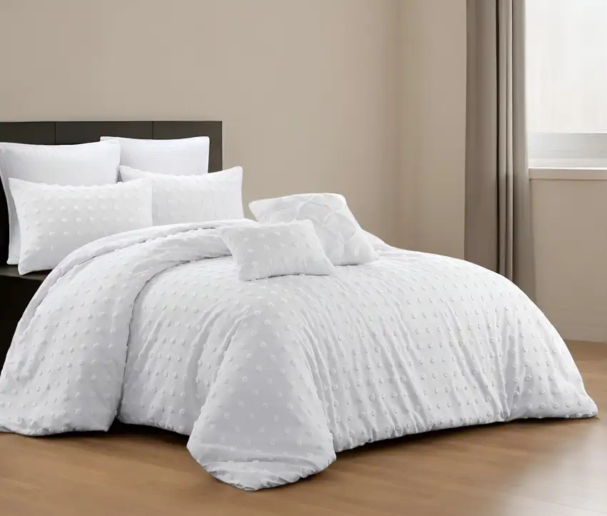 White Queen Polyester 220 Thread Count Washable Duvet Cover Set Photo 2