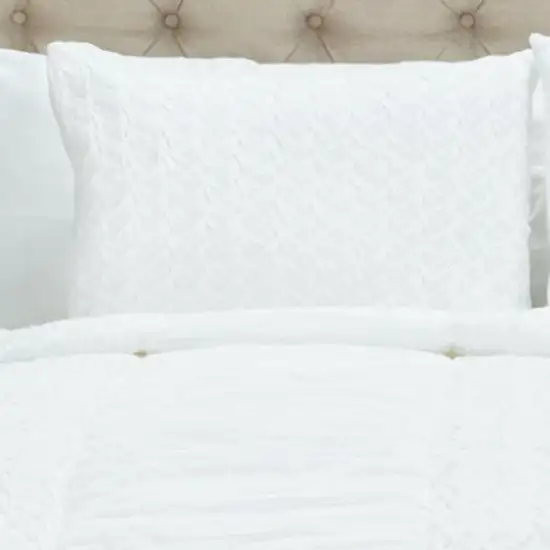 White Twin 100% Cotton 300 Thread Count Machine Washable Down Alternative Comforter Photo 4