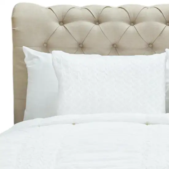 White Twin 100% Cotton 300 Thread Count Machine Washable Down Alternative Comforter Photo 6