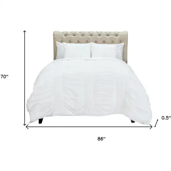 White Twin 100% Cotton 300 Thread Count Machine Washable Down Alternative Comforter Photo 5
