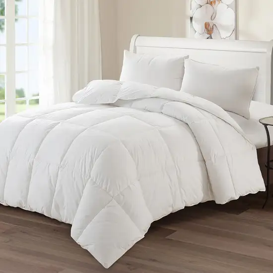White Twin Fabric Spot Clean Goose Down Down Comforter Photo 6