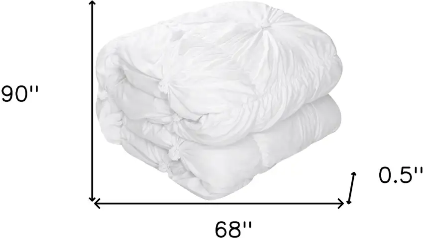 White Twin Polyester 180 Thread Count Washable Down Comforter Set Photo 8